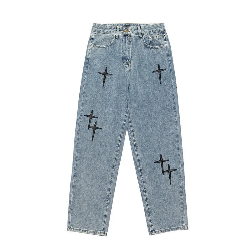 Straight Casual Loose Denim Cargo Pants
